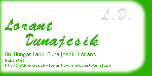 lorant dunajcsik business card