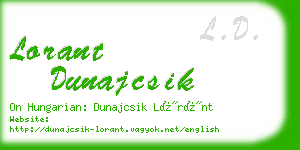 lorant dunajcsik business card